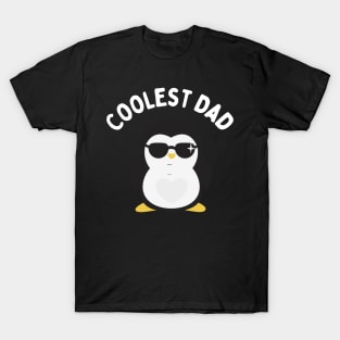 The Coolest Dad Cool Penguin Design T-Shirt